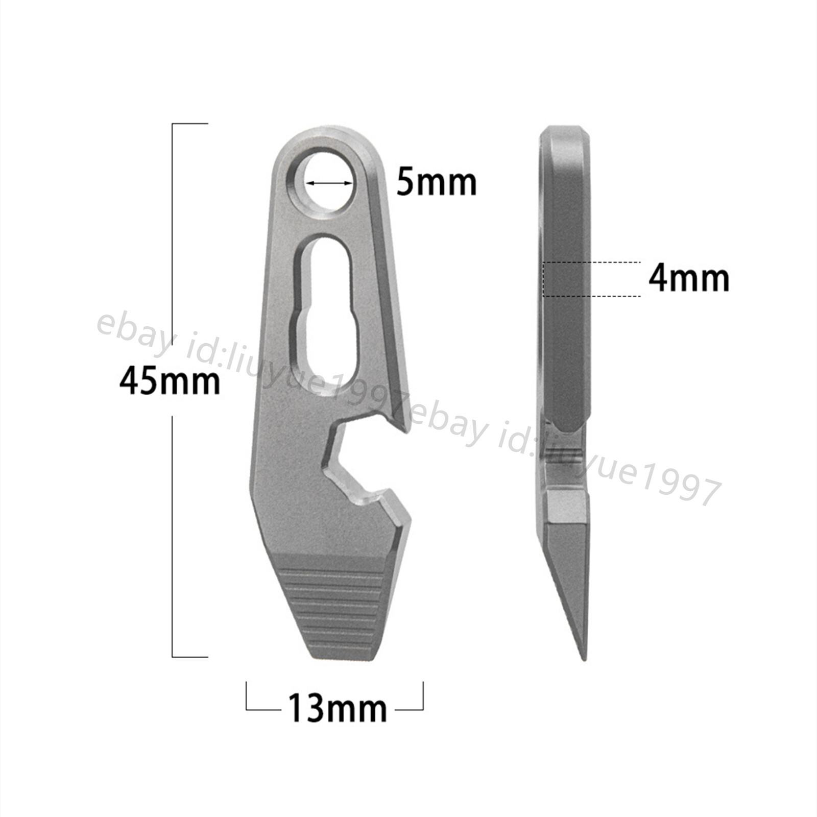 Mini Titanium Keychain Pry Bar Crowbar Necklace Pendant Pocket EDC Tool Outdoor