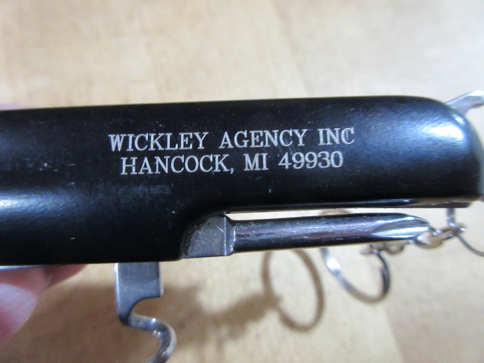 Folding multi tool Unbranded advertising Wickley Agency Hancock MI. (LKL)