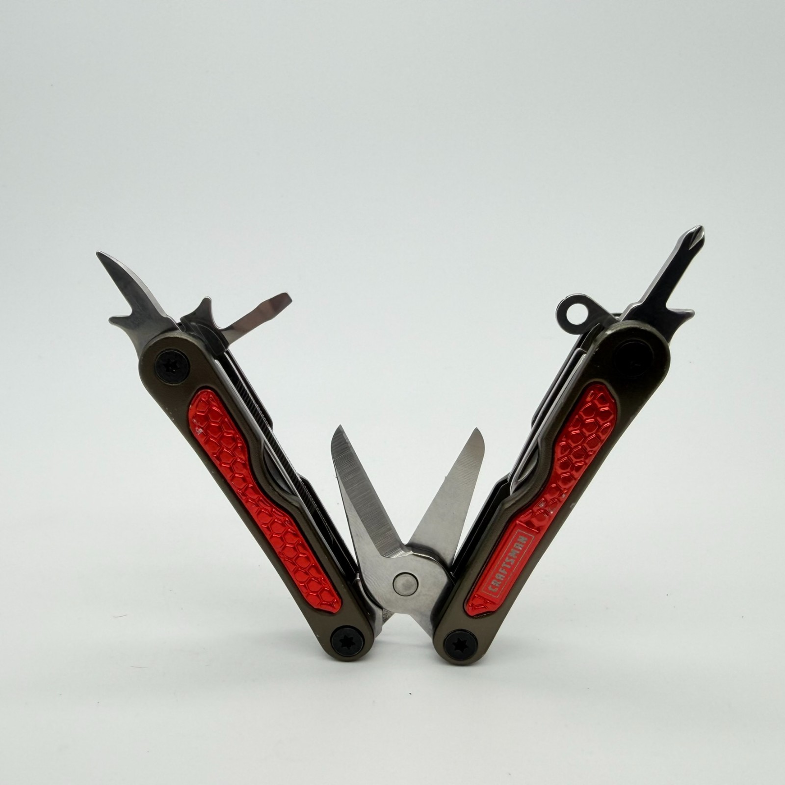 Craftsman 10-in-1 Mini Pocket Multi-Tool Red Honeycomb Keychain Pliers EDC