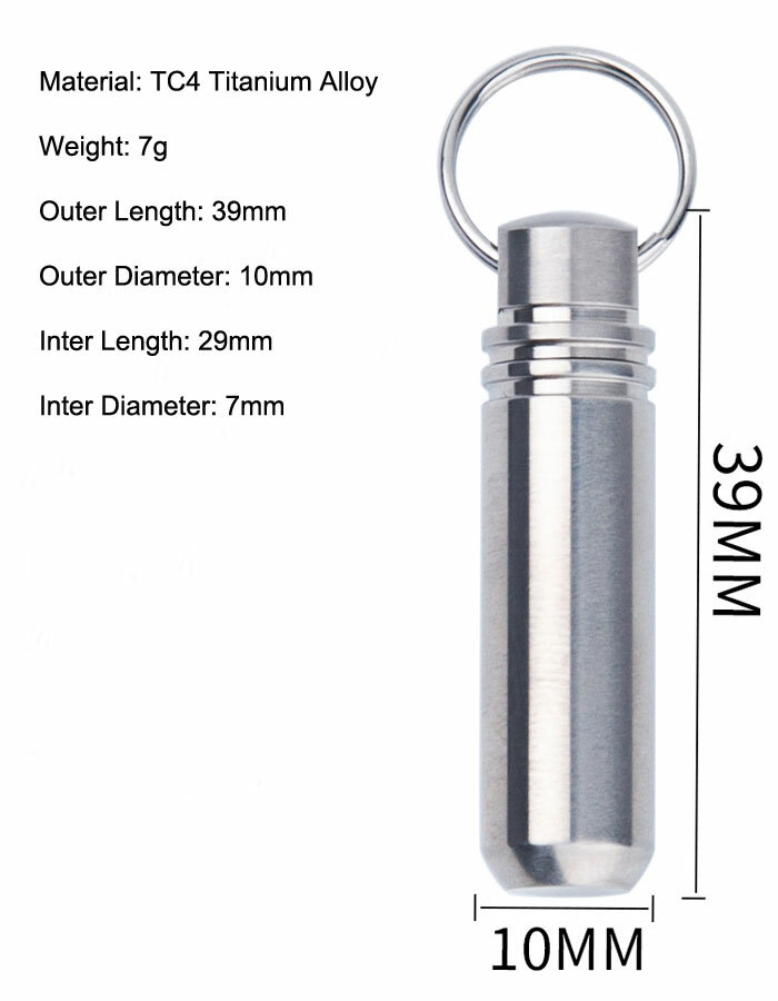 EDC Mini Titanium Alloy Keychain Waterproof Box Sealed Container Outdoor Storage