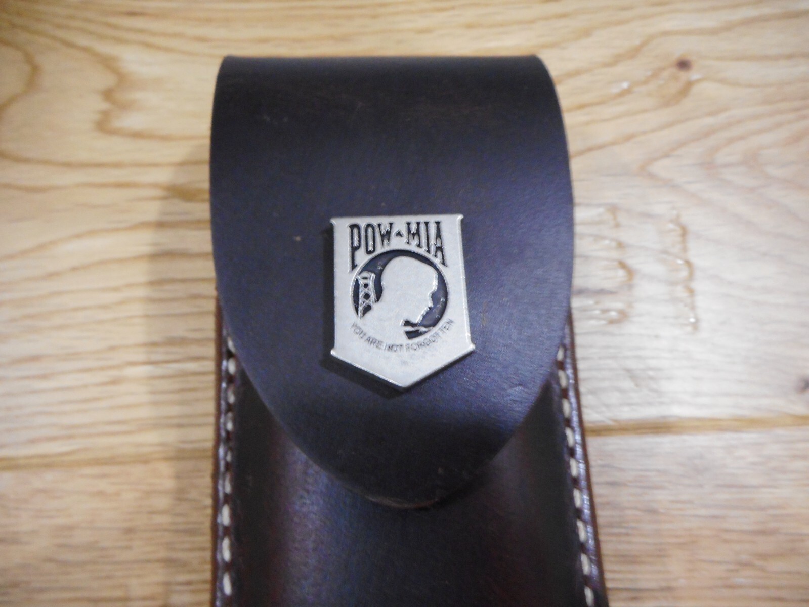 Gerber MP600 or Diesel multi tool leather sheath. Sheath only. POW-MIA snap