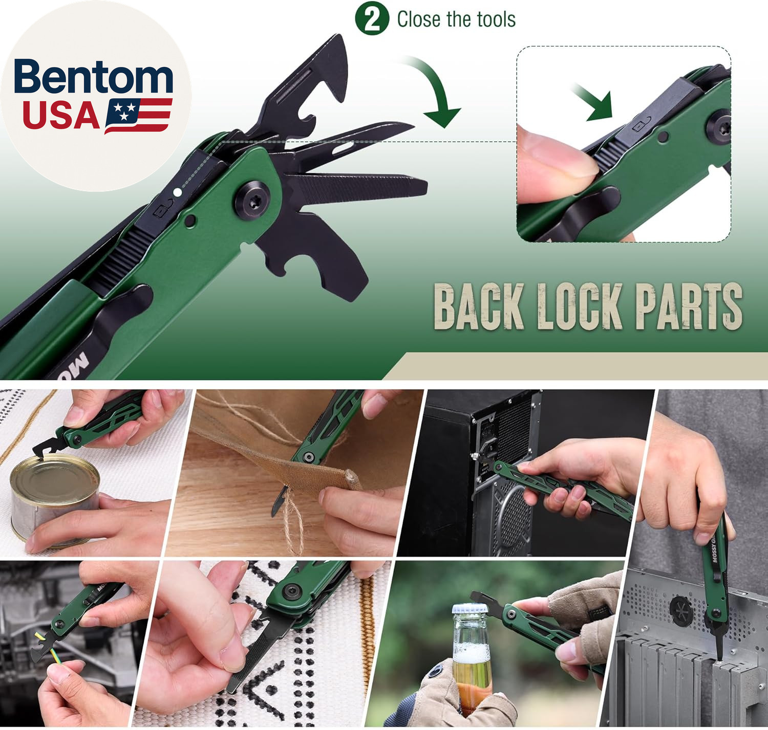 Cnc-Machined Multitool Pliers, 27-In-1 Multi Tool with Pocket Knife, Fire Starte