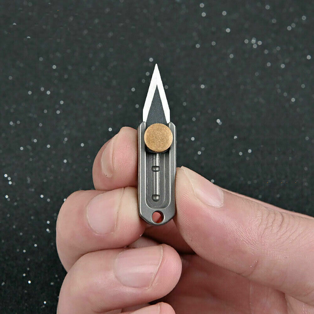 Alloy Brass Mini Knife Blade Survival Escape Key Chain Pendant EDC TOOL