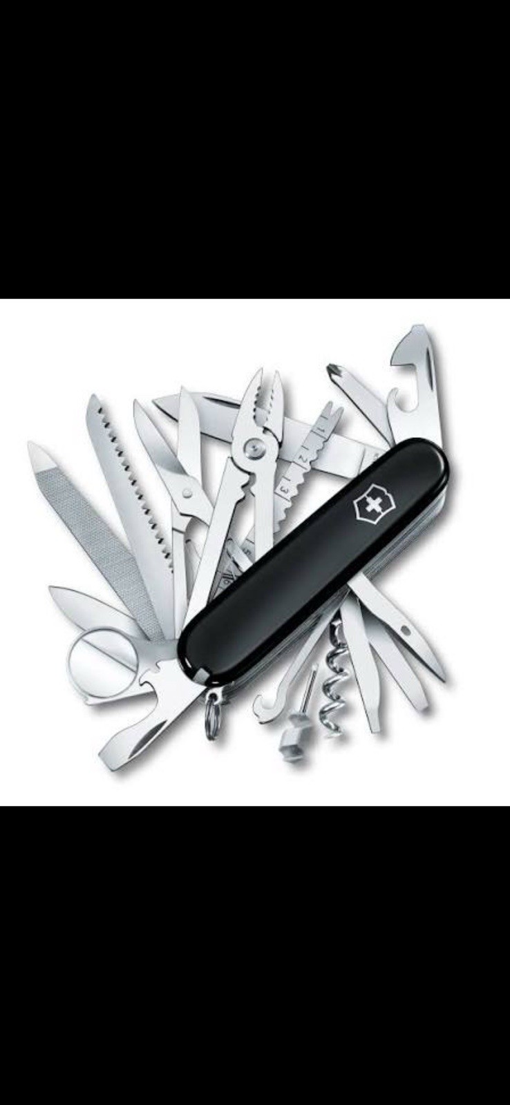Victorinox SwissChamp Swiss Army Knife Multi-Tool Black Plain Edge Key Ring