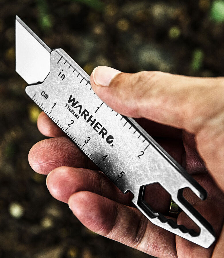 Titanium Utility Knife Opener Crowbar wrench Outdoor Tactical EDC Tool Keychain