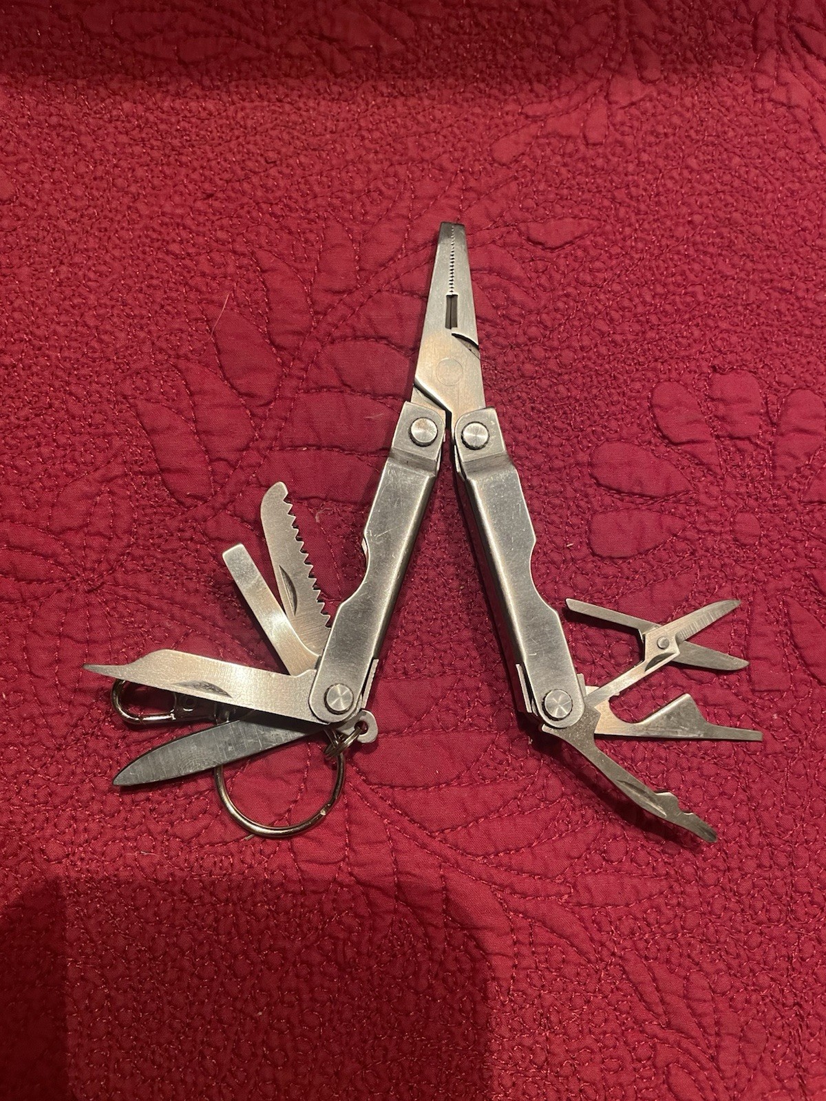 Pocket Multi Tool in Stainless Steel with Key Ring and Carrying Case, Lot of 3