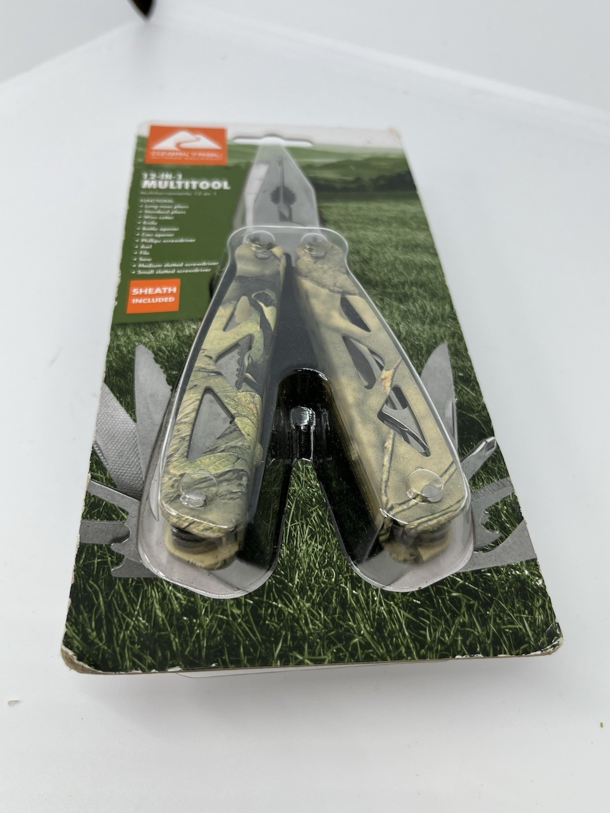 Ozark Trail 12-in-1 Multi-Tool Camo Mossy Oak Pocket Knife Pliers Sheath NEW
