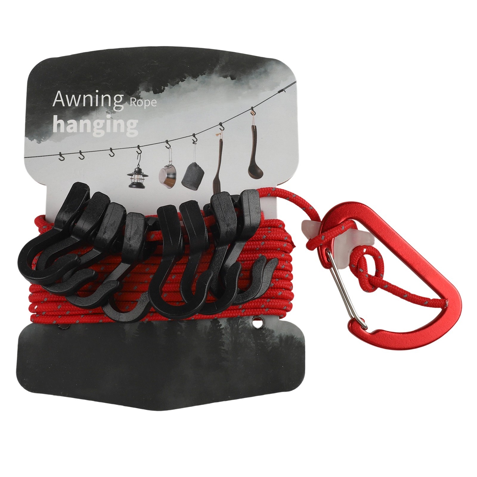 Adjustable Clothesline Clothes Drying 8 Hook System Lightweight Design