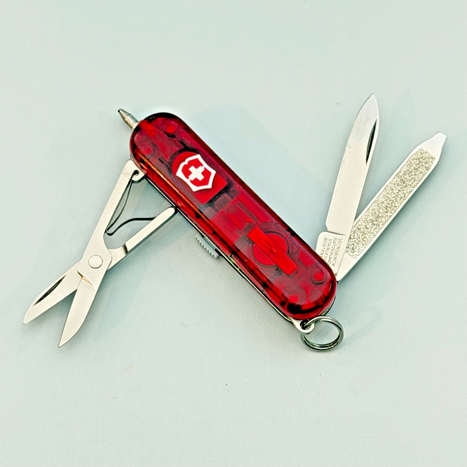 Tranparent Red Swiss Army Knife /Swiss Signature Lite/ Red LED