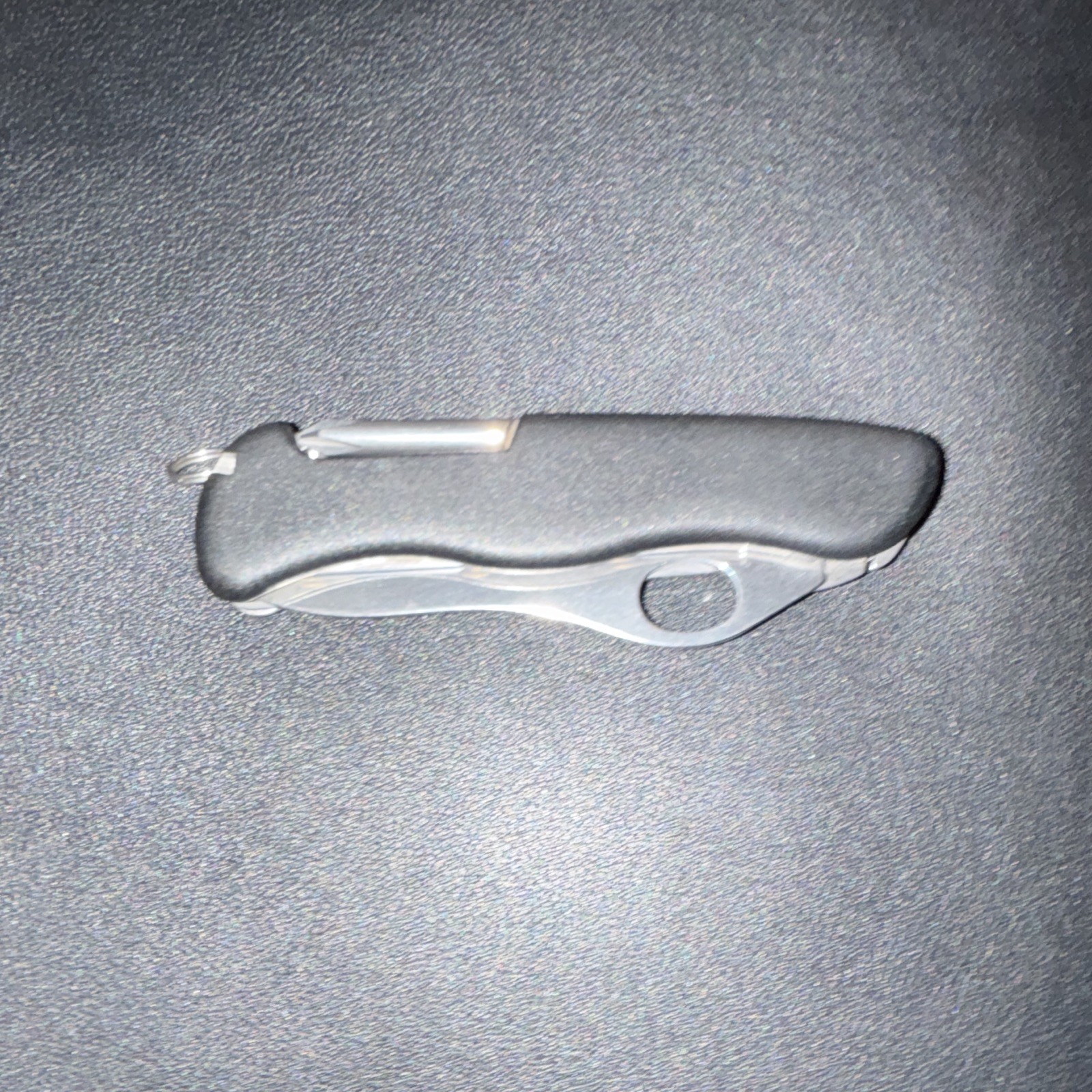 Victorinox Swiss Army Knife Multi-Tool 4 Tools Black Part Serrated Blade Lanyard