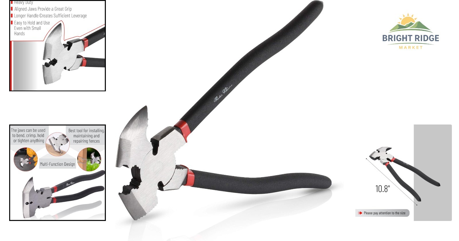 Steel Alloy Cutting Pliers for Fencing with Grip and Staple Removal Function