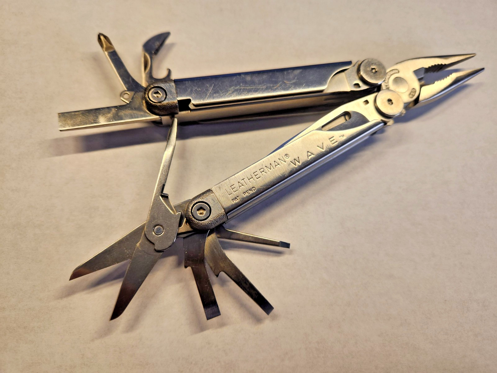Nice! Vintage Leatherman Wave USA Stainless Steel Multi Tool Nov 99 FREE SHIP
