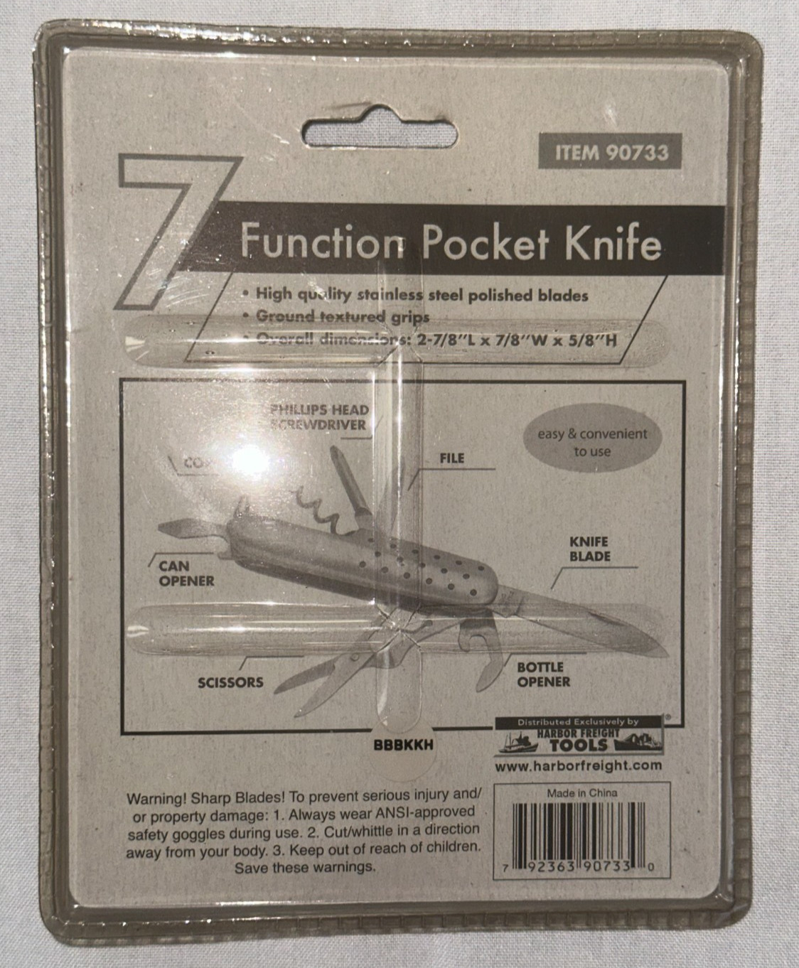 NEW Compact Stainless Steel 7 Function Multi Tool Pocket Knife Polished Blades