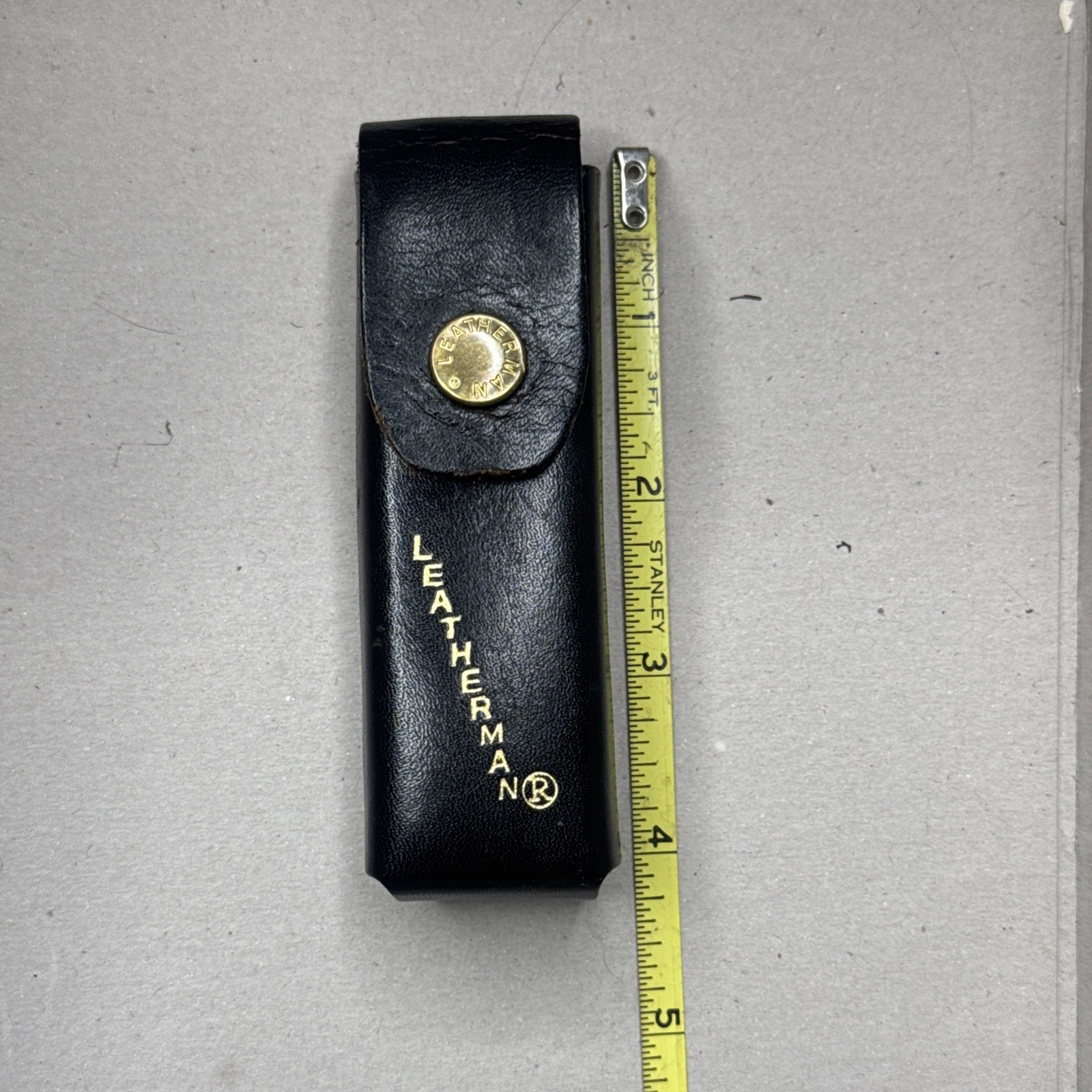 Leatherman Original Black Leather Belt Sheath ONLY – 4” Tool Case- Vintage NOS