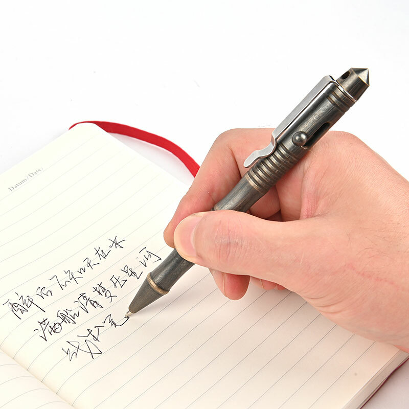 EDC Brass Retro Black Pocket Ball Pen Business Signature Pen Outdoor Record Pen
