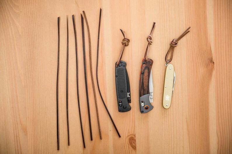 USA Genuine Leather Knife Multitool Everyday Carry Lanyards EDC Straps 6 Pieces