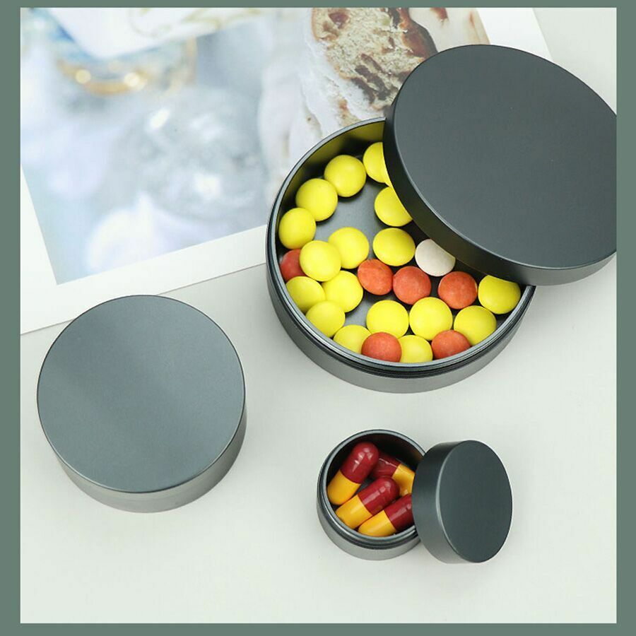 Round Aluminum Alloy Dust-proof Waterproof Metal Jewelry Storage EDC Outdoor Box