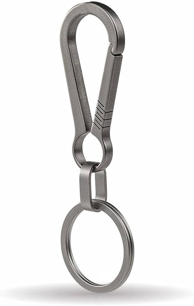 New TC4 Titanium Carabiner Key Clip EDC Key Ring Loop Hook Titanium Car Keychain