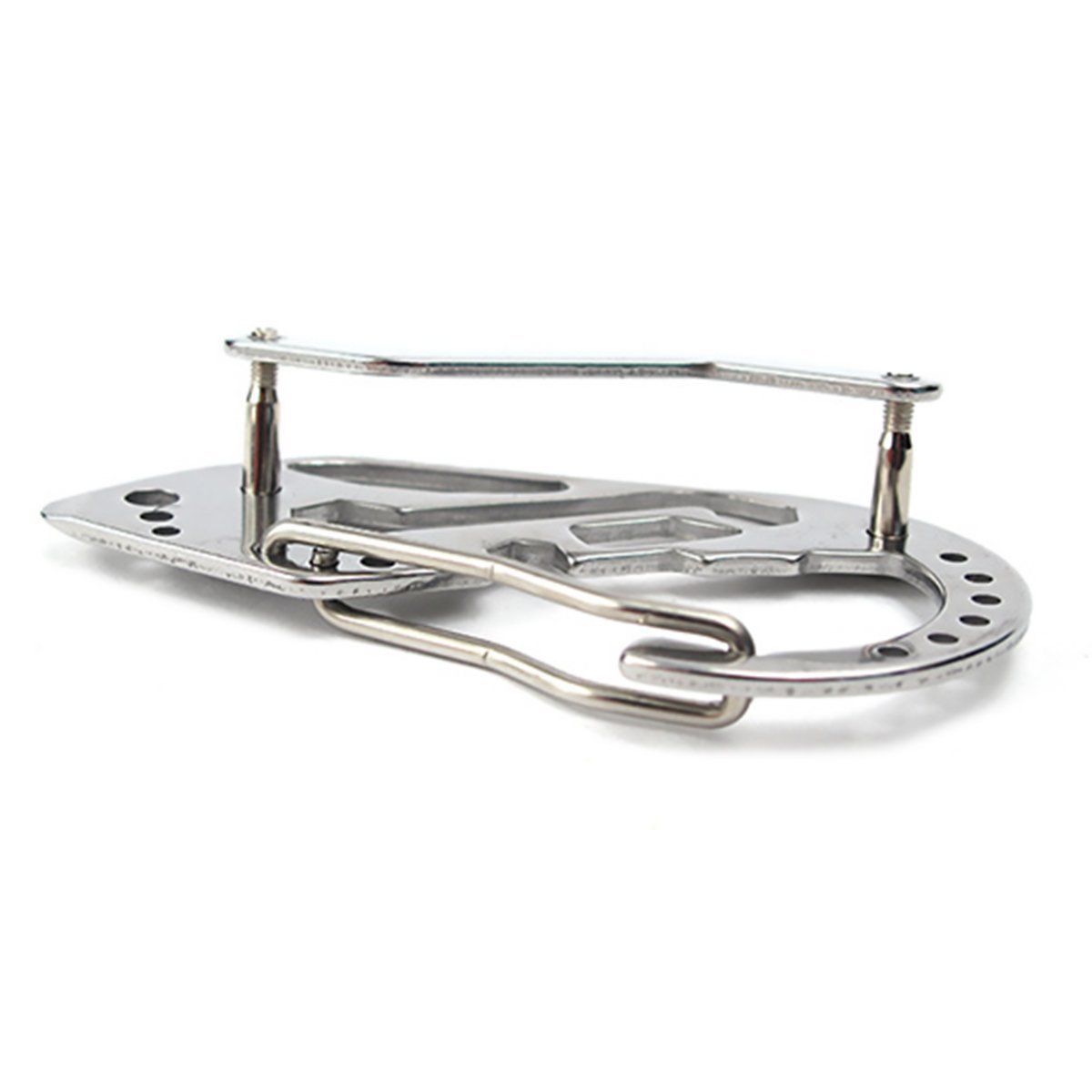 Stainless Multi Tool EDC Pocket Survival Carabiner Screwdriver Keychain Wrench