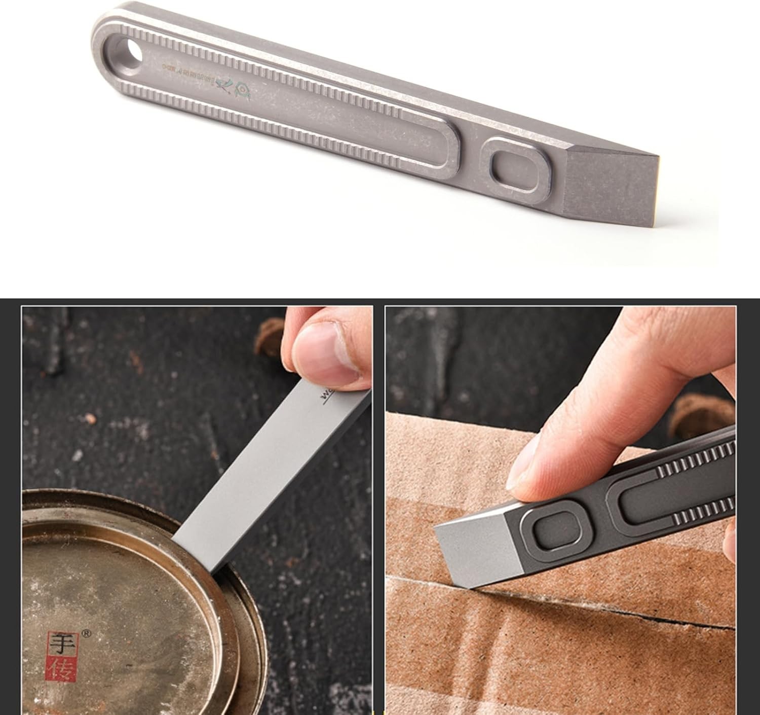 EDC Pry Bar Titanium Prybar Mini Multi Tool Titanium 3.74“ Package/Can Opener…