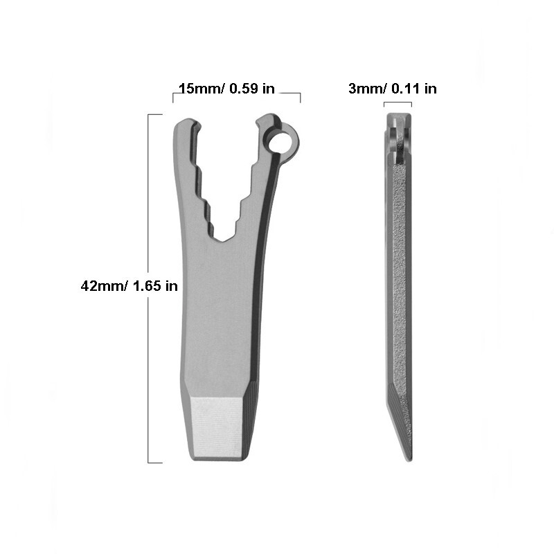 Mini Titanium Keychain Multi Tools Pry Bar EDC Crowbar Bottle Opener Wrench Tool