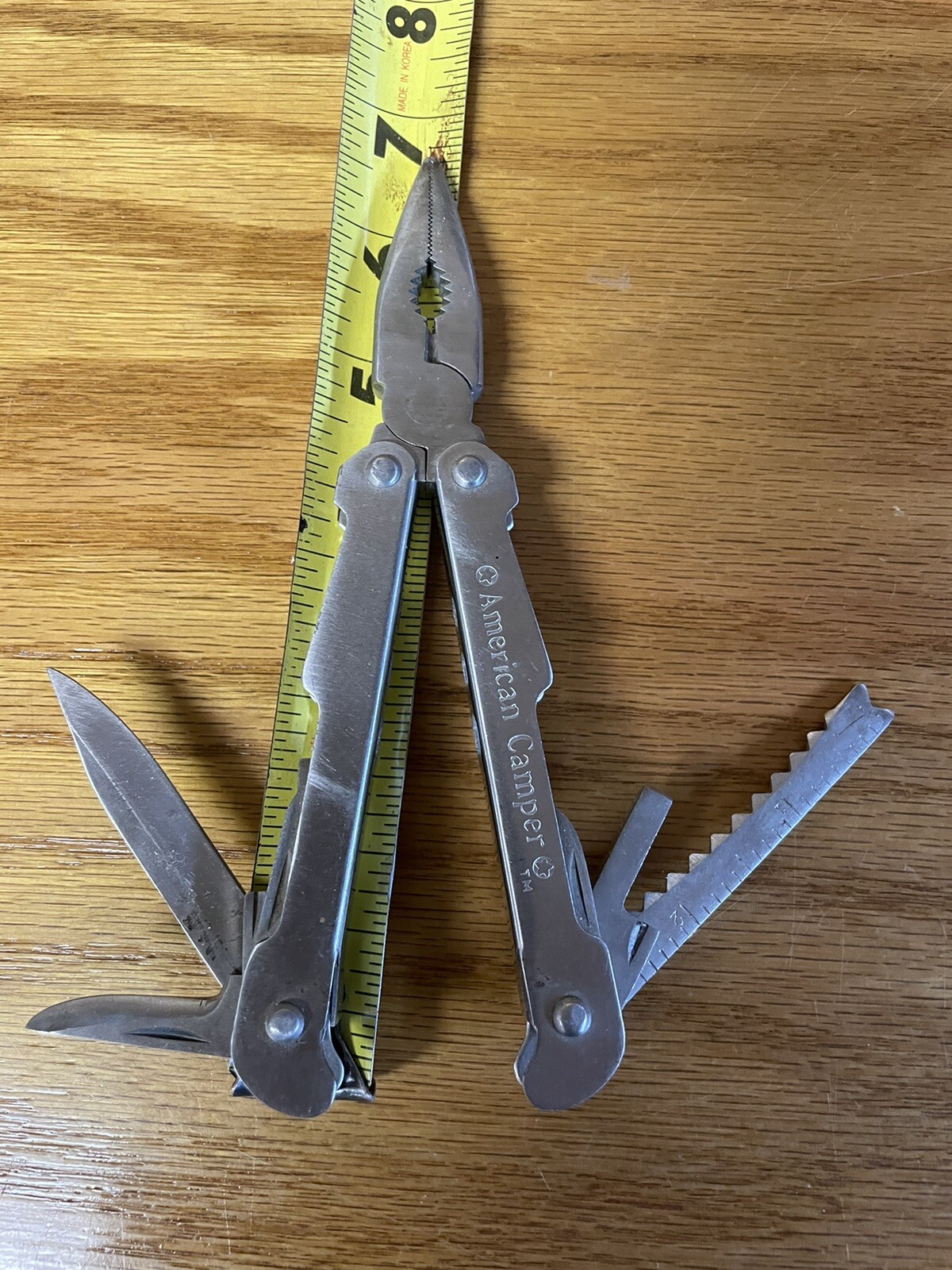 AMERICAN CAMPER BRAND STAINLESS STEEL MULTI TOOL PLIERS KNIFE SCREW DRIVER COMBO