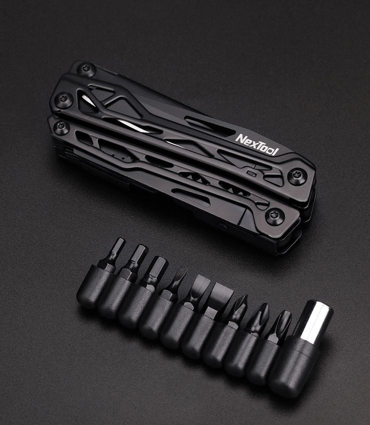 NexTool Black Knight Multi Tool ~12 Varied Tools Aluminum Handles 4.25″ Closed