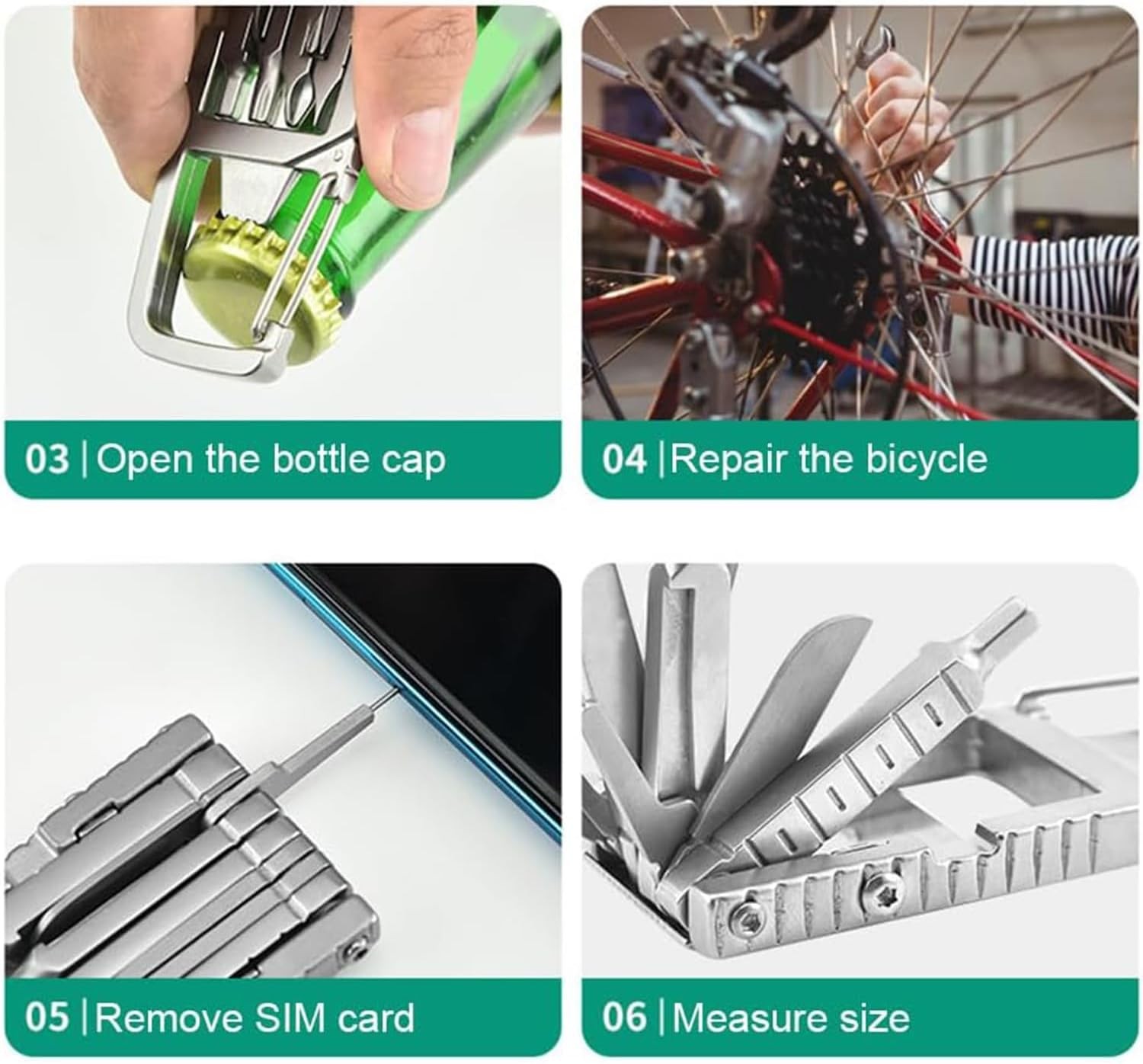 12 in 1 Mini Multi Tool, Portable Keychain Multitool, Needle Nose Pliers, Bottle