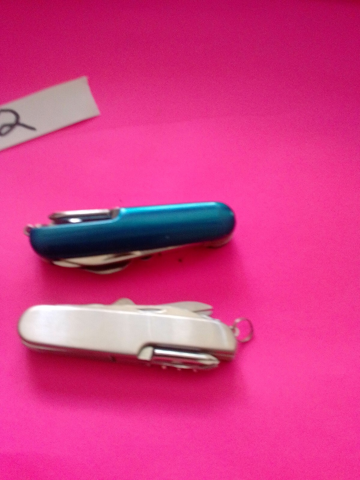 Multi Function Pocket Tool Knife Stainless Steel Lot Of 2 1 Blue 1 Silver