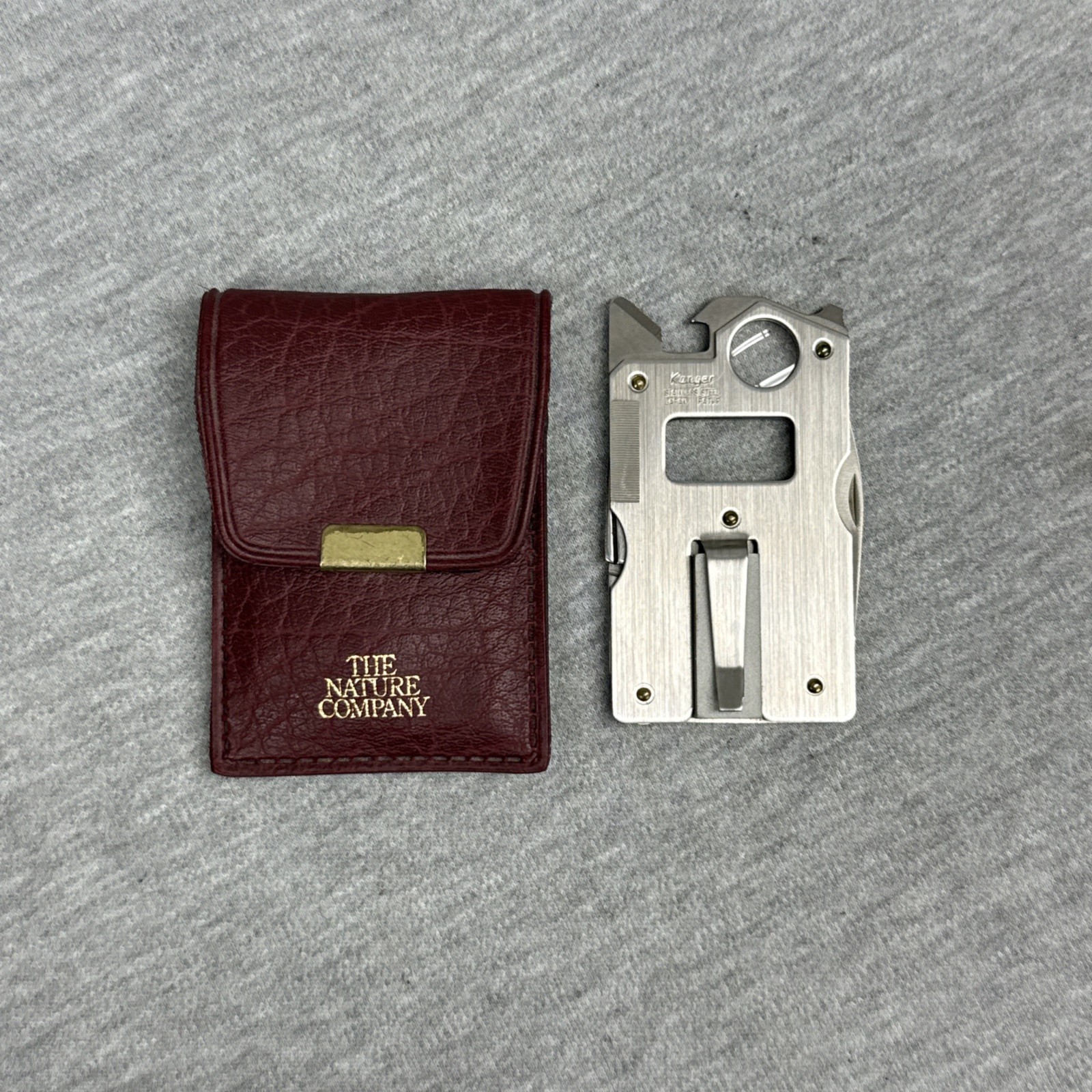 Vintage THE NATURE COMPANY Kanger SURVIVAL MULTI TOOL + Pouch Belt Sheath