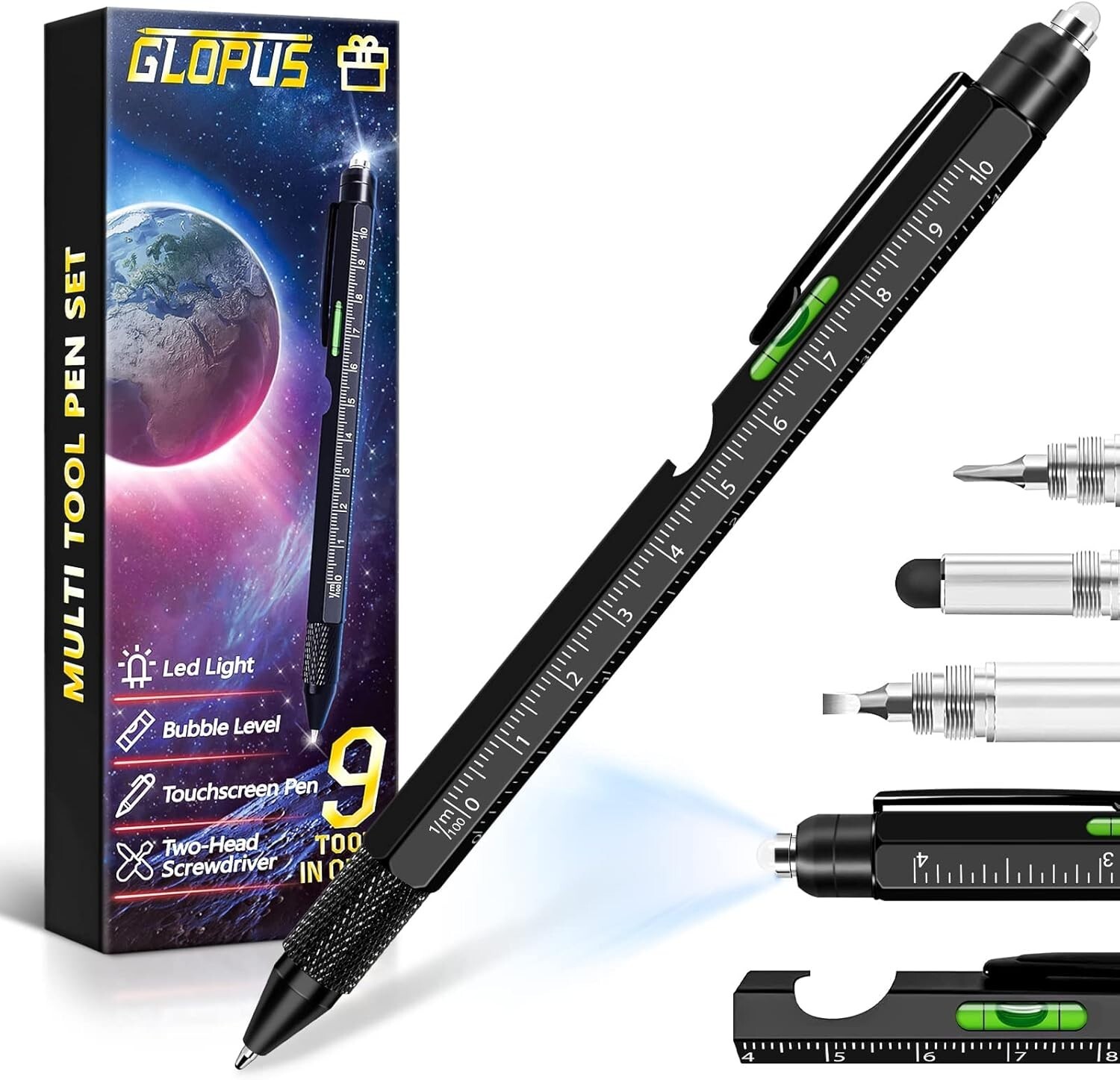 Stocking Stuffers For Men, 9 In 1 Multitool Pen Adults Gifts For Men, 3 Colors