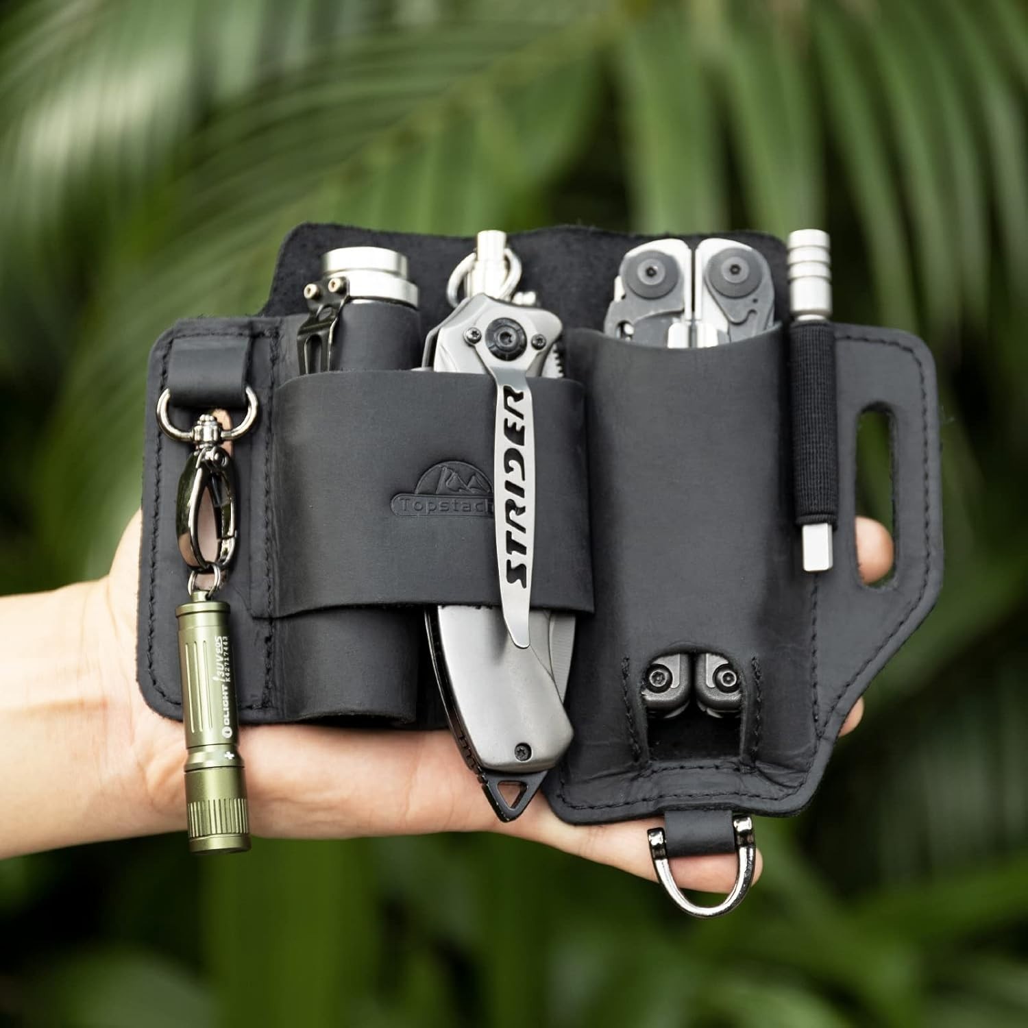 Leather EDC Belt Organizer for Multitools & Accessories