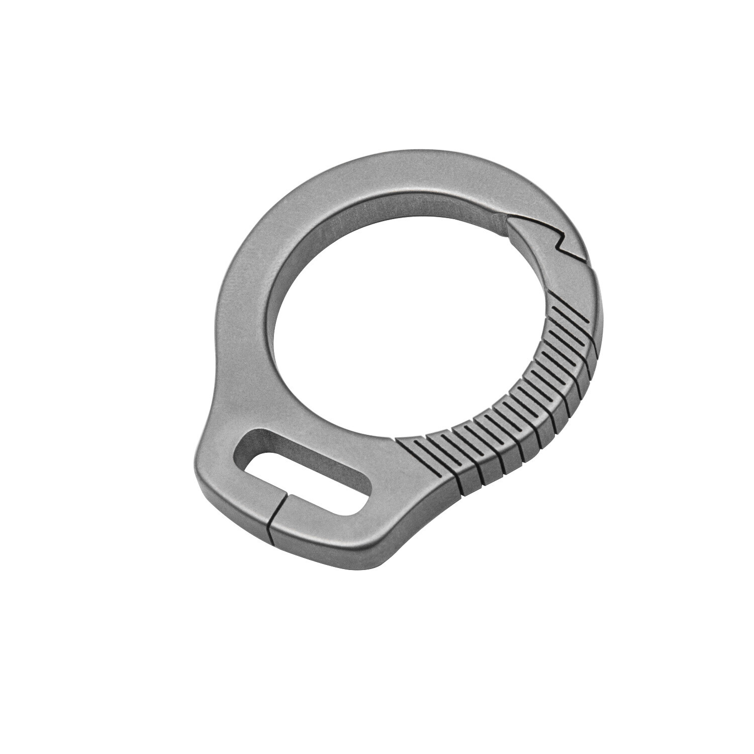 Titanium Alloy + Leather Keychain Portable Removable Key Ring Pendant EDC Tool