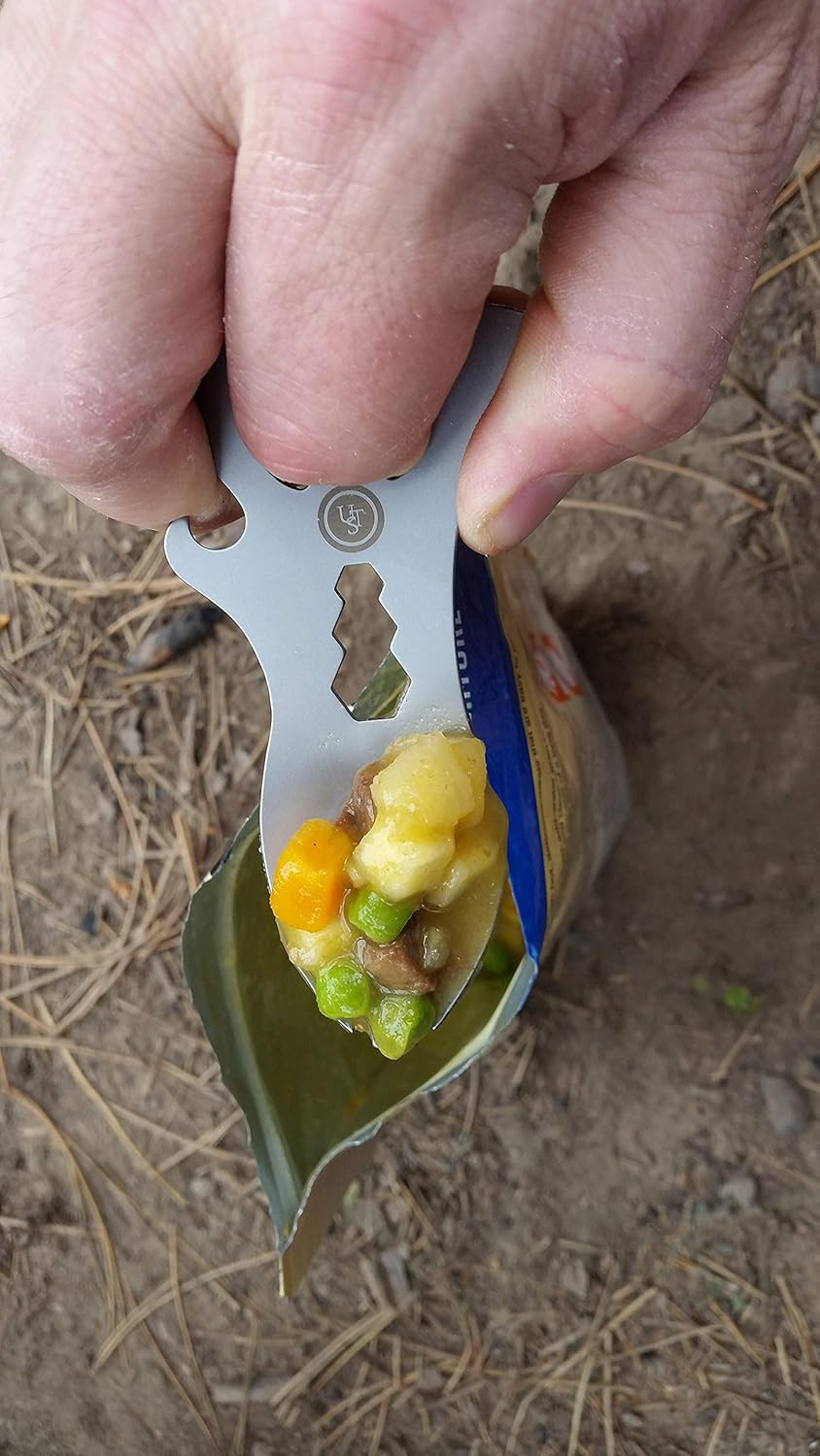 Spork Multi-Tool with Durable, Compact Construction, Can Opener, Bottle Opener,
