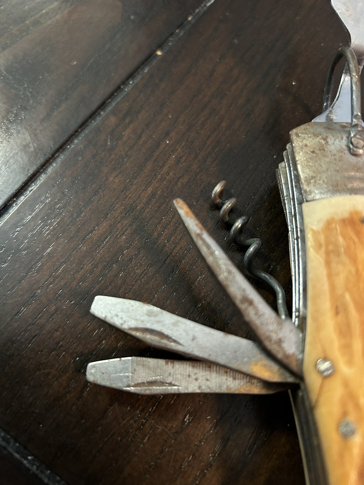 Vintage Pocket Knife 11 Multi Tool Hobo-Camping With Bone Handle