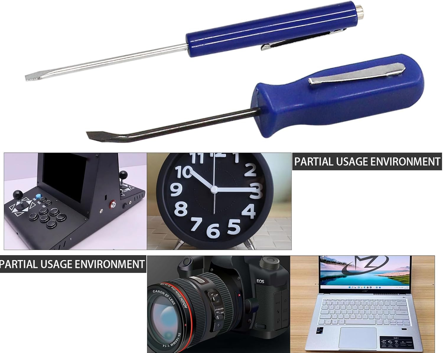 Multifunction Blue Mini Pocket Pry Bar with Pocket Clip & Slotted Screwdriver wi