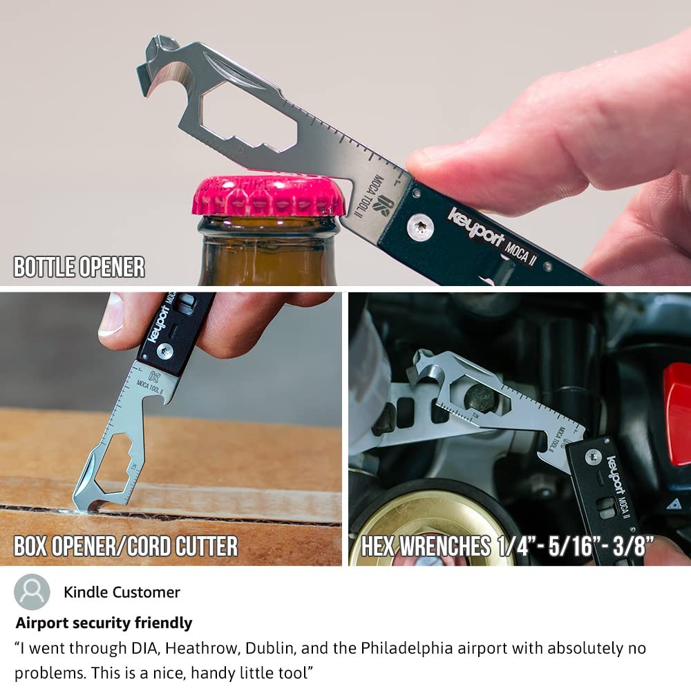 Compact 11-in-1 Keychain Multitool with Pocket Clip & ParaPull – Bottle Opene…