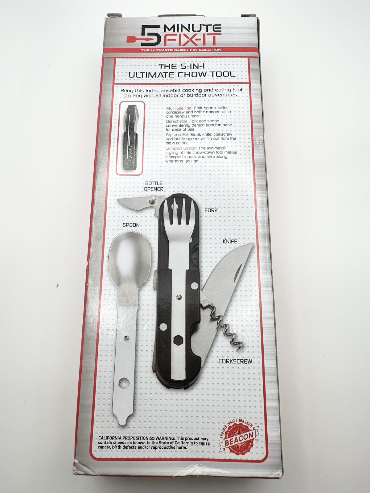 5 Minute Fix-It Ultimate Chow Tool 5-in-1 Multi-Tool Black/Silver 7.5in