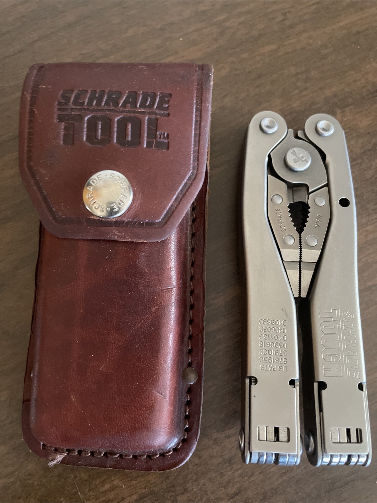Vintage Schrade Tough Tool ST1 Multi-Tool w/ Leather Sheath USA
