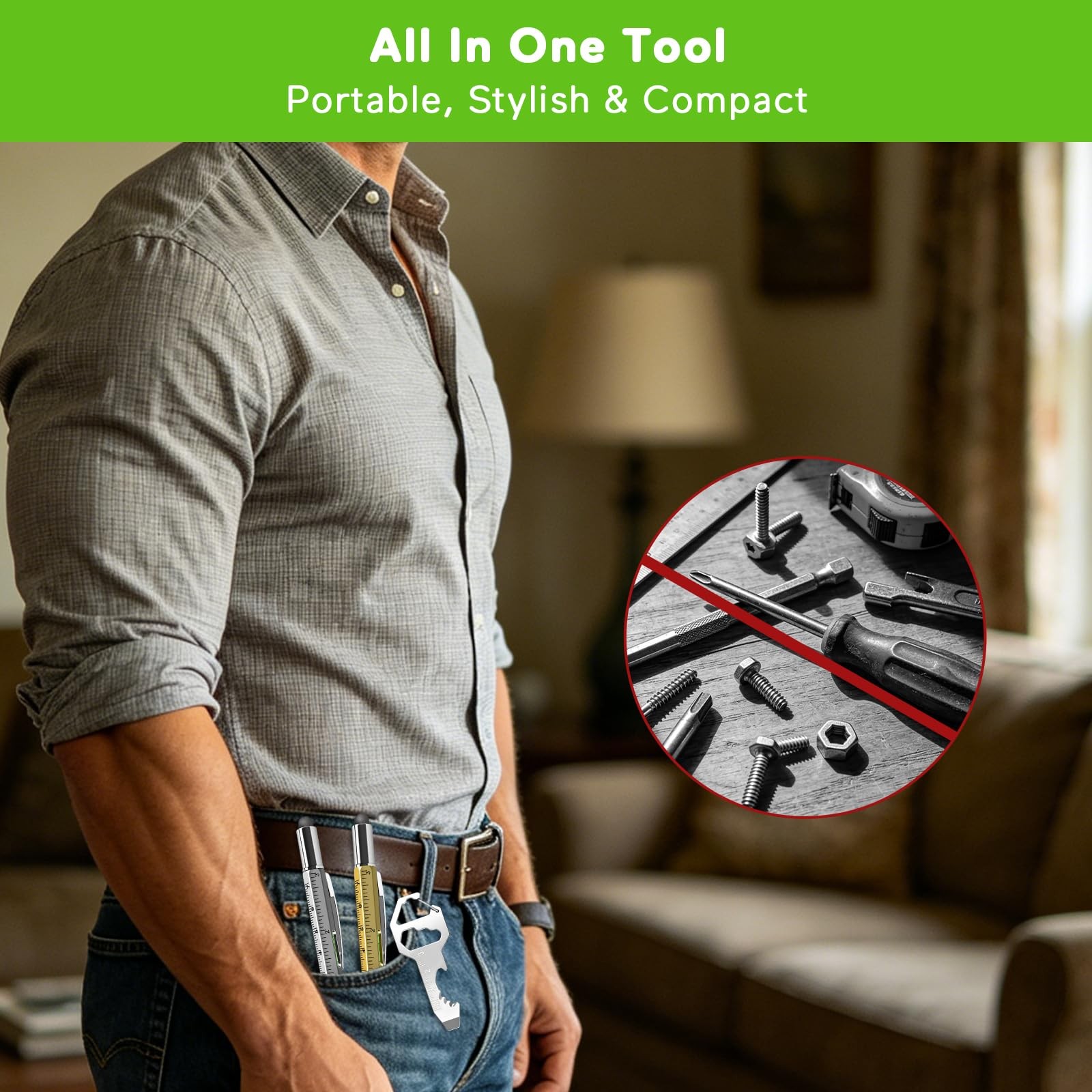 Fathers Day Dad Gifts Bulk, 24 PCS 6-in-1 Multitool Pens with Stainless Steel…
