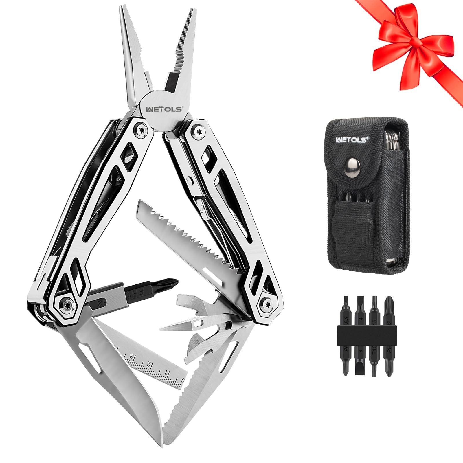 Multitool with Pocket Knife, Birthday Gifts for Men Women Mom Dad, 21-in-1 St…
