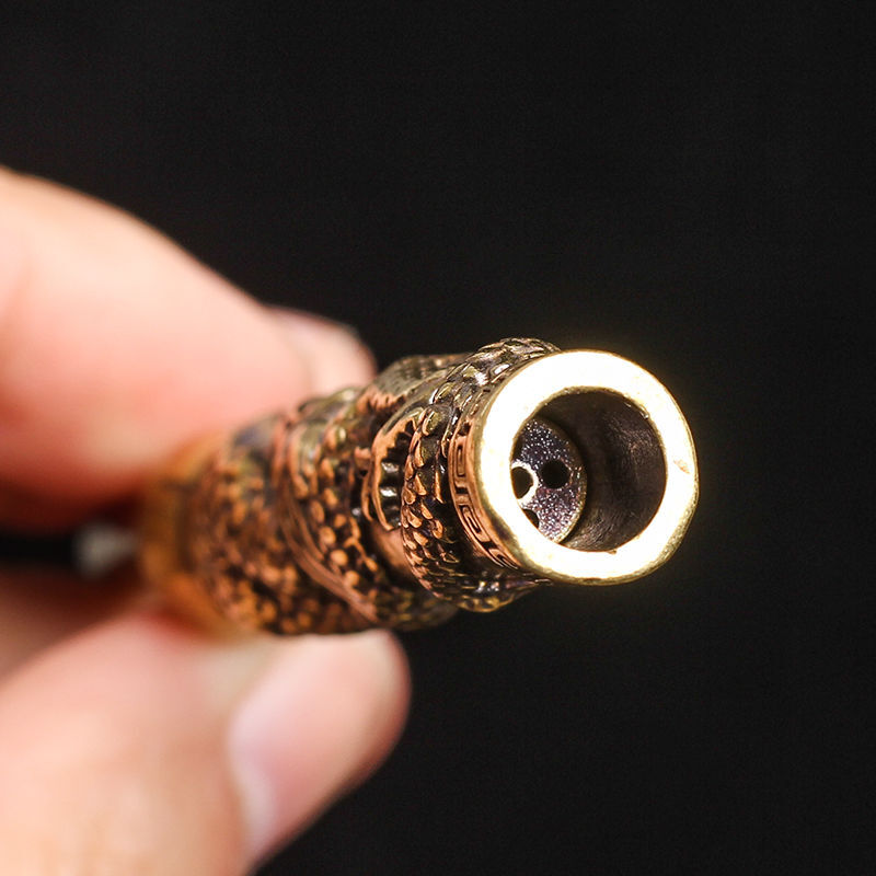 Pure Copper Cigarette Holder Engraved Dragon Copper Cigarette Holder Retro