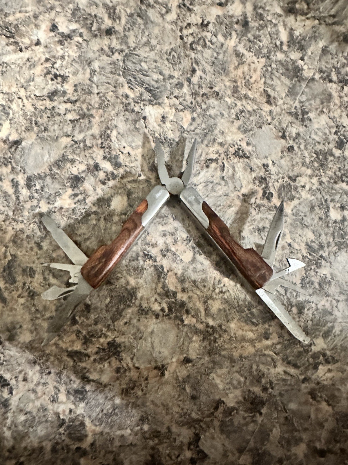 Vintage Wooden Multitool With Spring Action Pliers