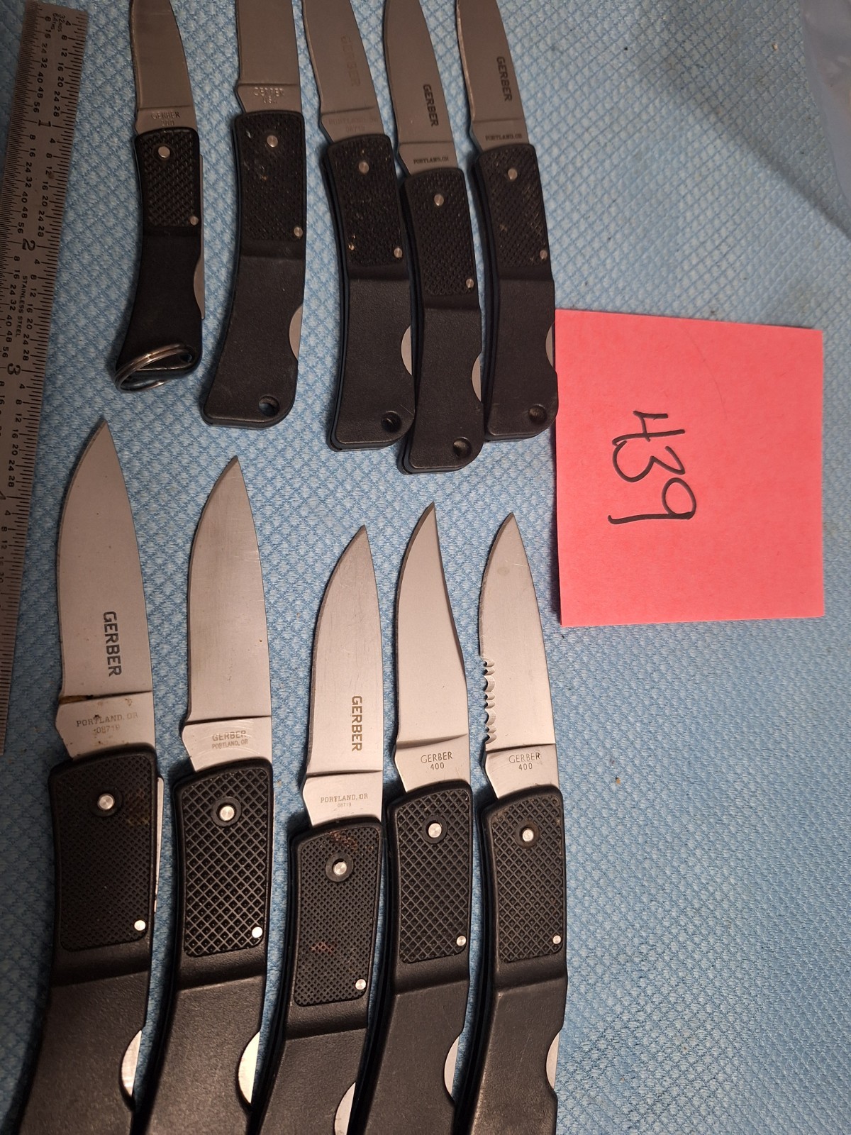 10 Gerber 400/300/200 lock back knives U.S.A. Loc 439