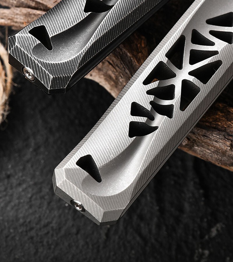 TWOSUN Titanium Alloy Hollow Out Pry Bar Crowbar Opener Pocket EDC Multi Tools