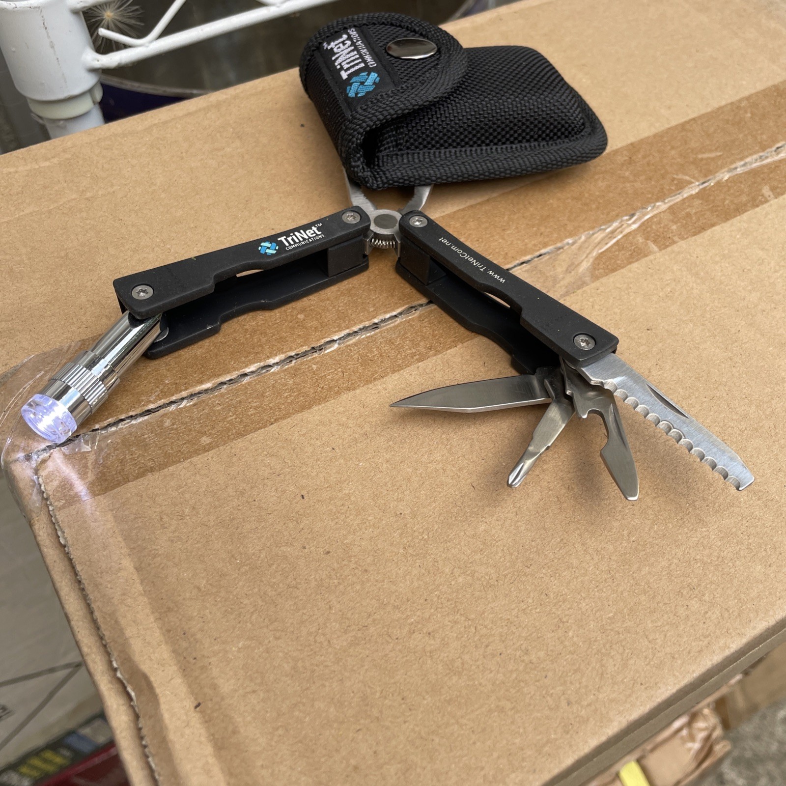 Compact Pliers 7 Multi Tool Flash Light Knife advertising with nylon pouch New