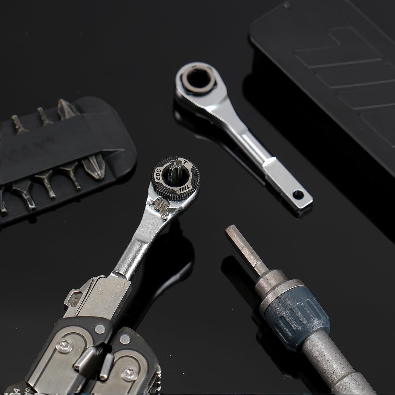 711L EDC Ratchet Wrench for Leatherman Multitools MK2 – Compact Flat End Screwdr