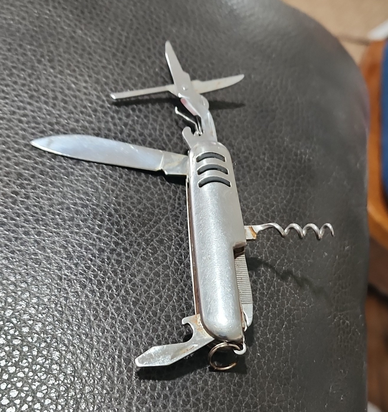 Stainless Steel 6-in-1 Multi-Tool Knife Scissors Corkscrew Bottle Opener