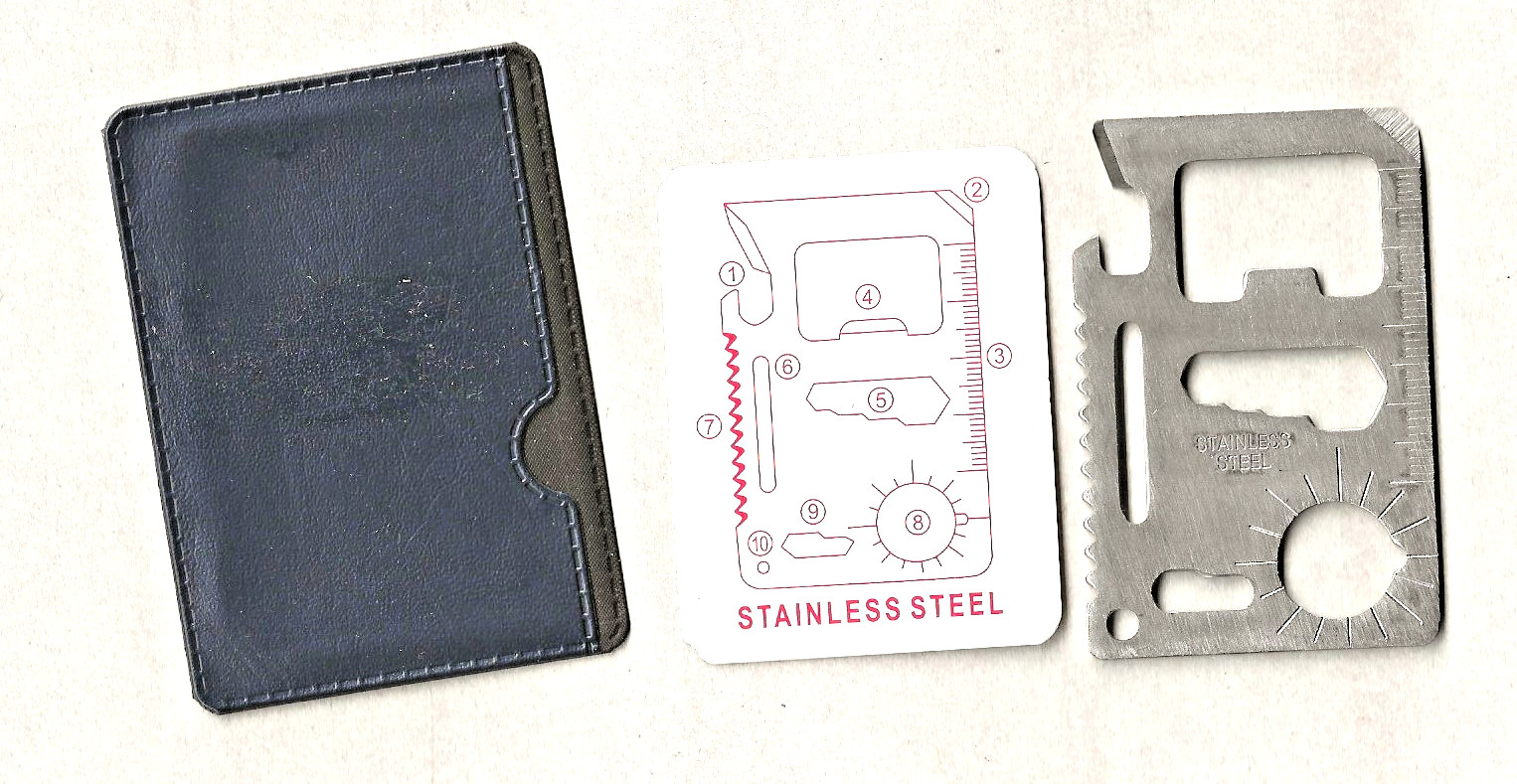 Multipurpose Pocket Survival Tool 8 tools in one handy in a pinch, for key chain