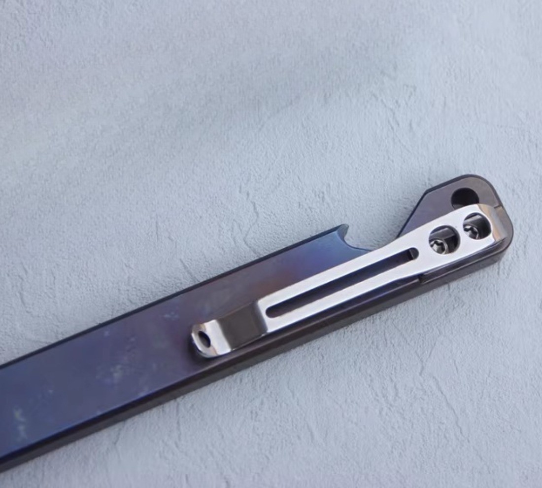 TC4 Titanium Alloy Tactical Pry Bar EDC Multi Tool Heat Blue